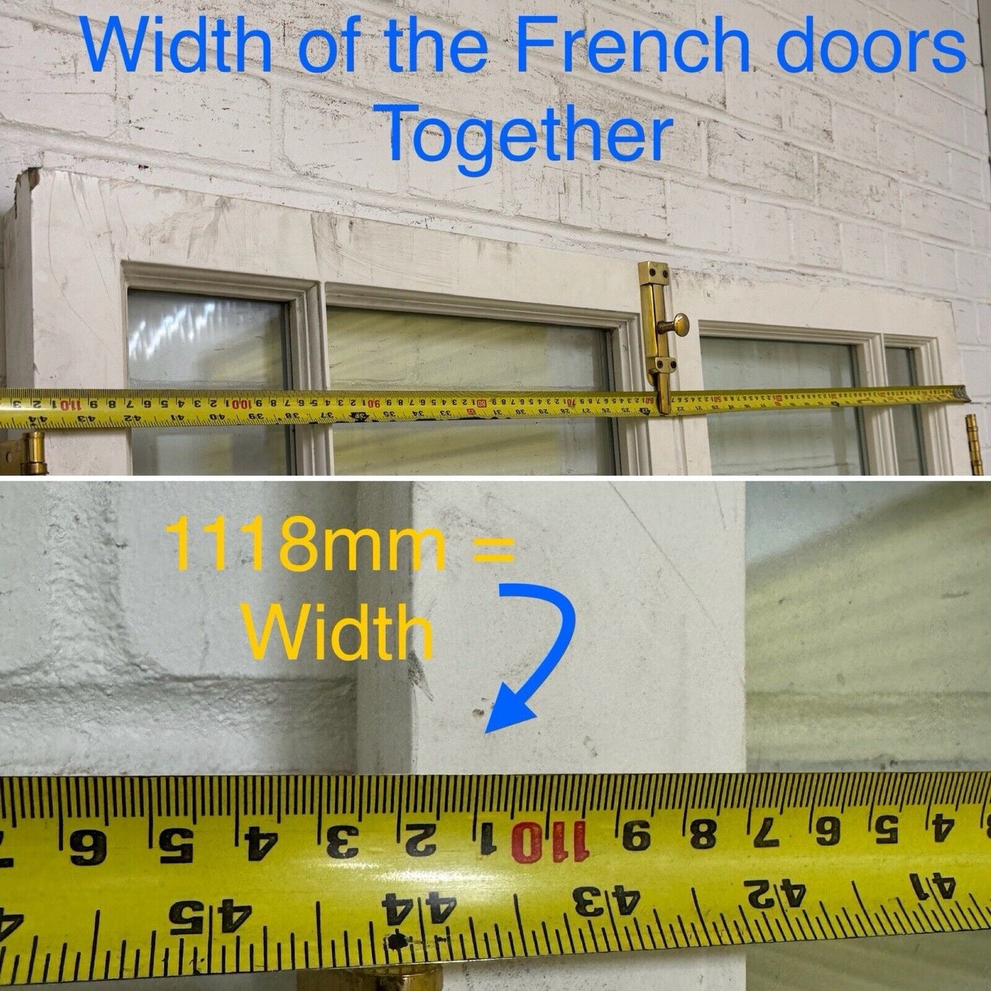 Reclaimed French Double Glazed Wooden Double Doors 1786 or 1810mm x 1120mm