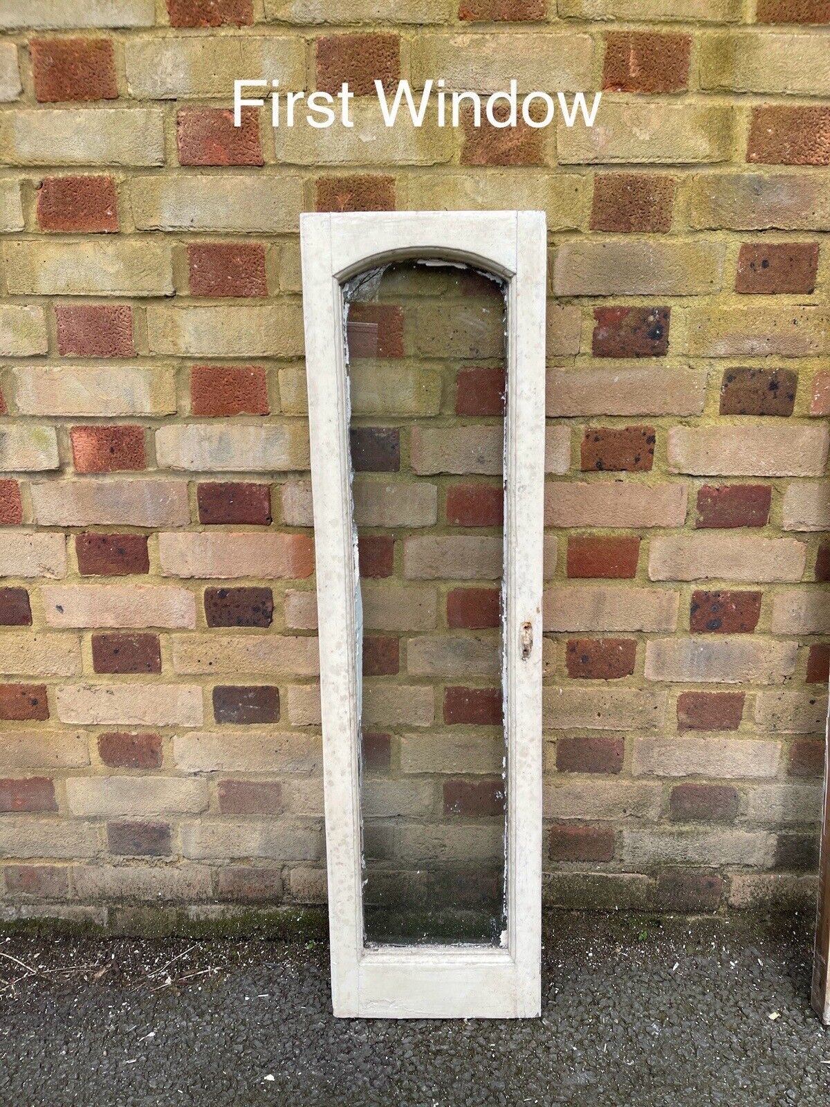 Job Lot Of 3 Reclaimed Old Edwardian Arch Wooden Windows 1095 x 300mm