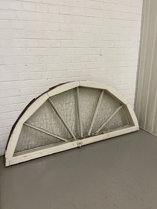 Reclaimed Old Georgian Edwardian Fanlight glass Panel Wooden Window 730 x 1655mm