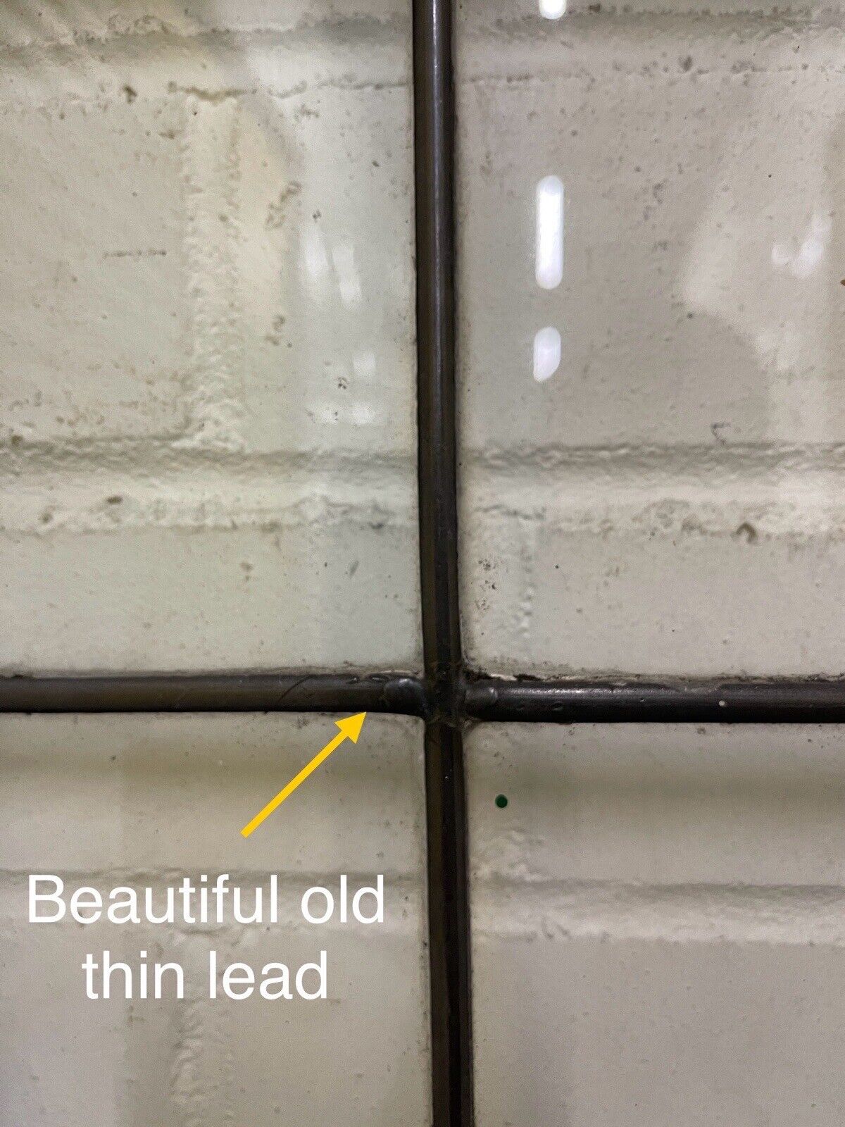 Reclaimed Old Leaded Light Panel Wooden Window 425 x 1005mm