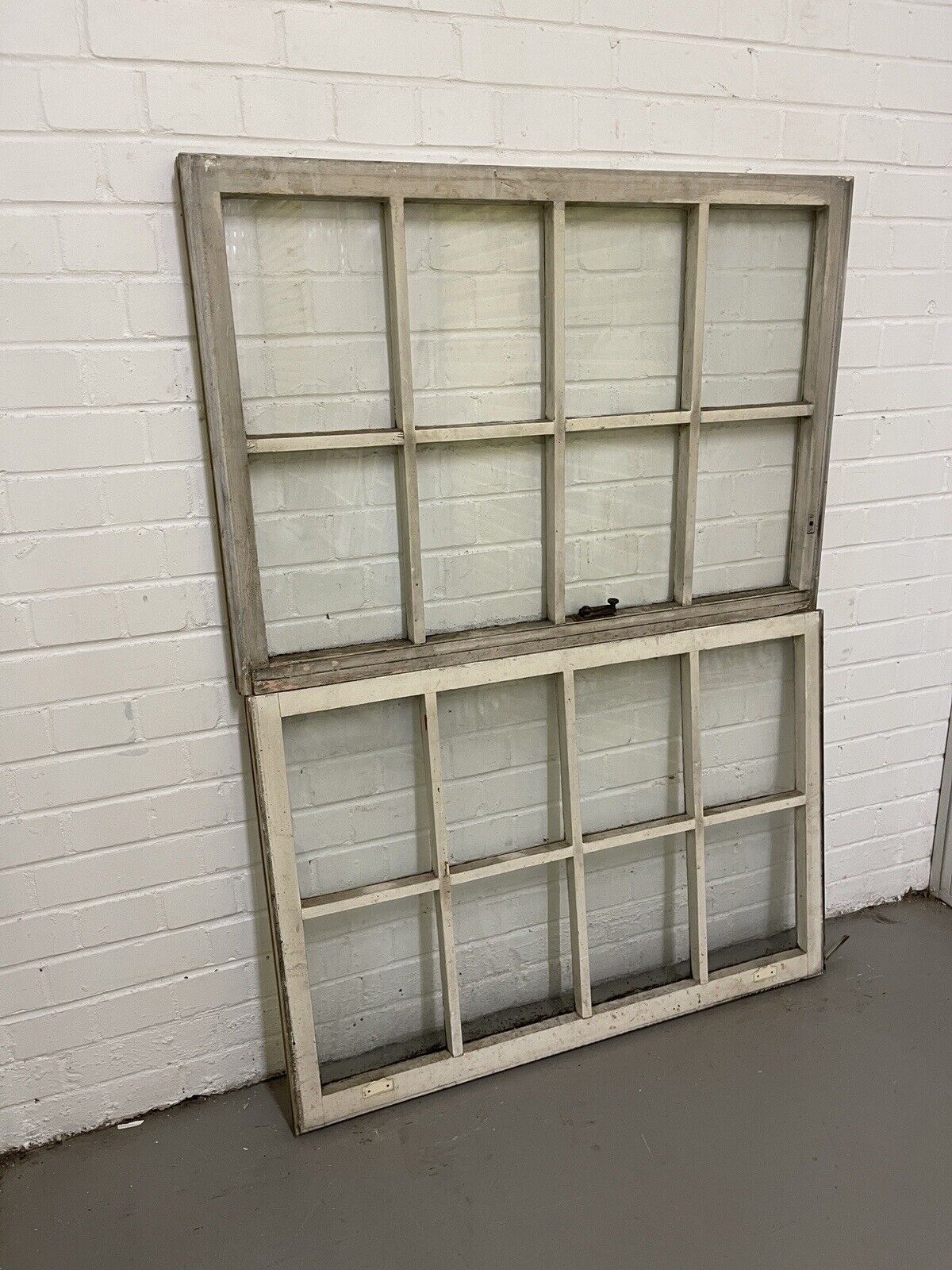 Pair Of Reclaimed Georgian 8 Panel Wooden Panel Sash Window 985 x 675 985 x685mm