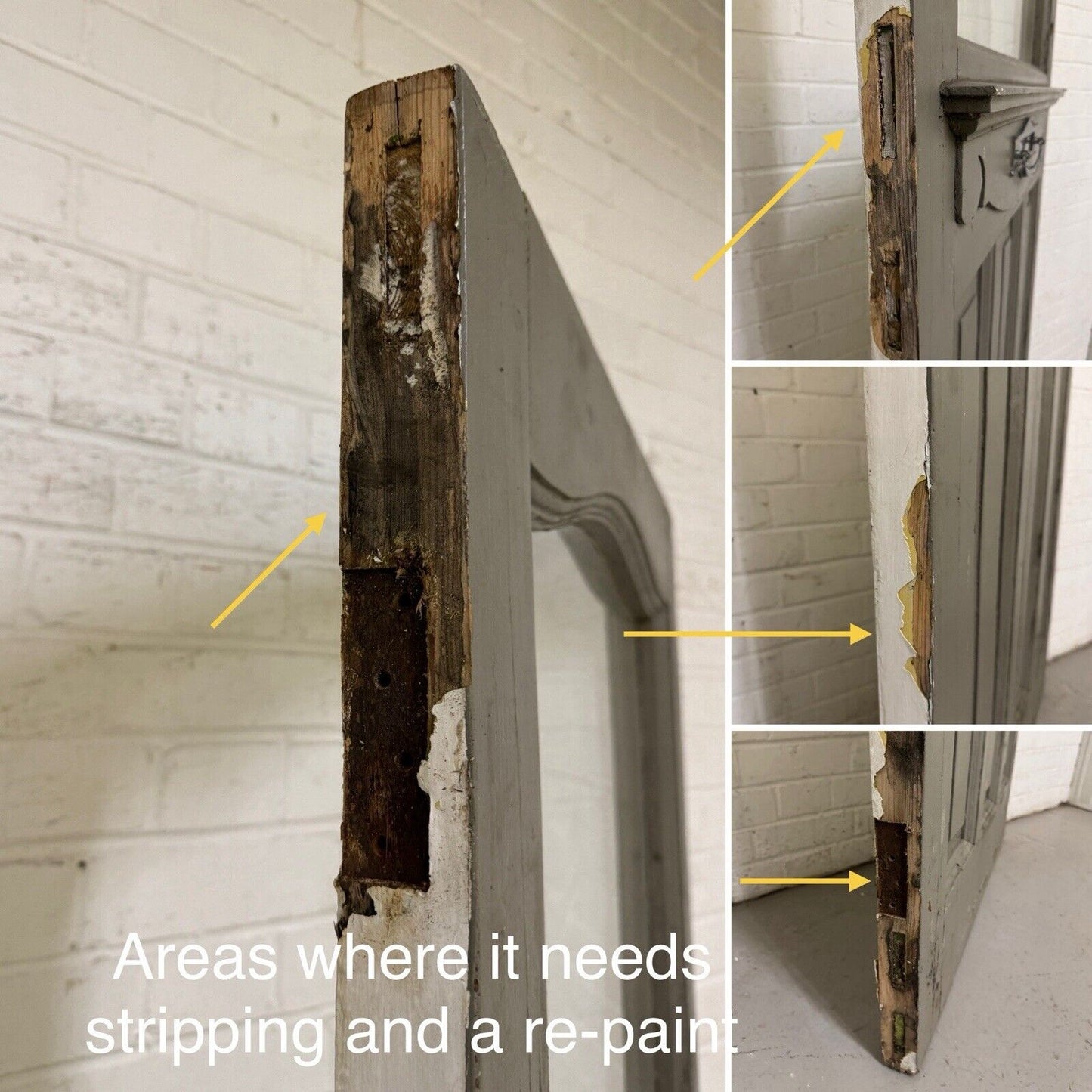 Reclaimed Victorian Edwardian Wooden Panel Front Door 2028 or 2024mm x 810mm