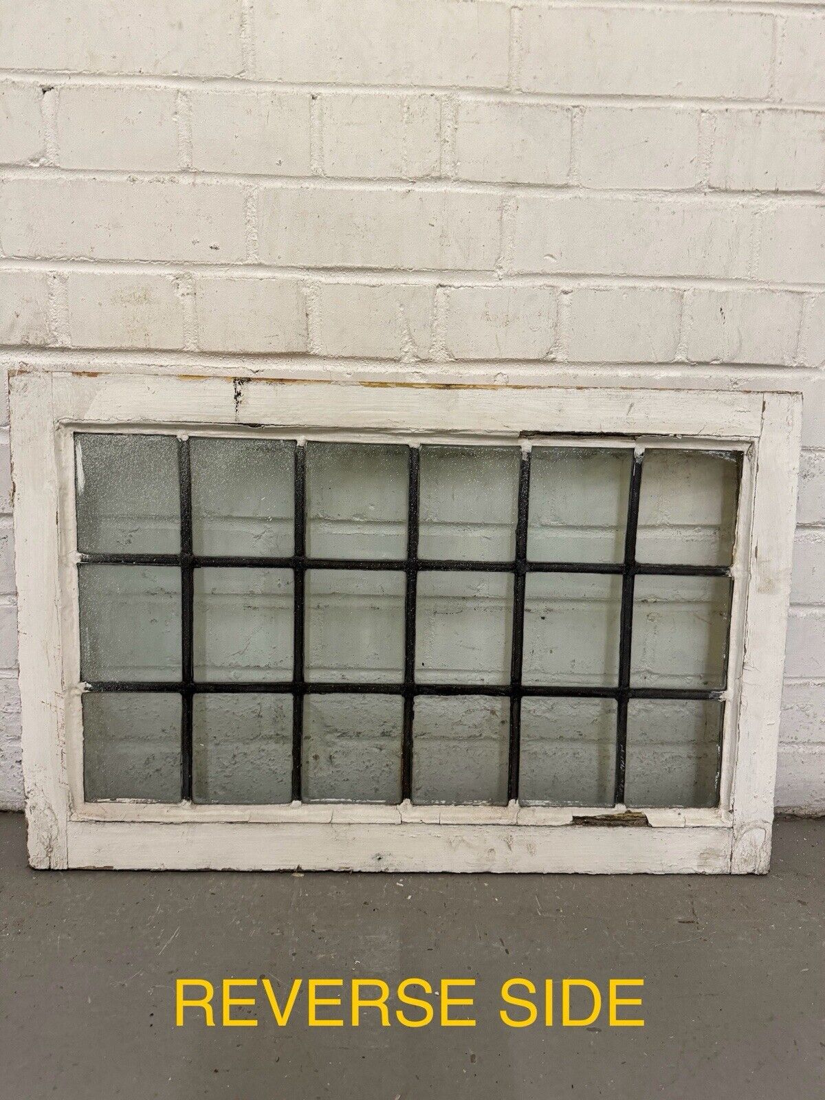 Pair Of Reclaimed Old Leaded Light Panel Wooden Windows 445 x 700mm 450 x 700mm