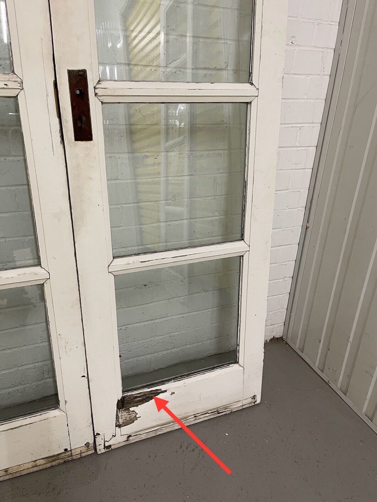 Reclaimed Old French Double Glazed Wooden Double Doors With Spare SIDE PANELS