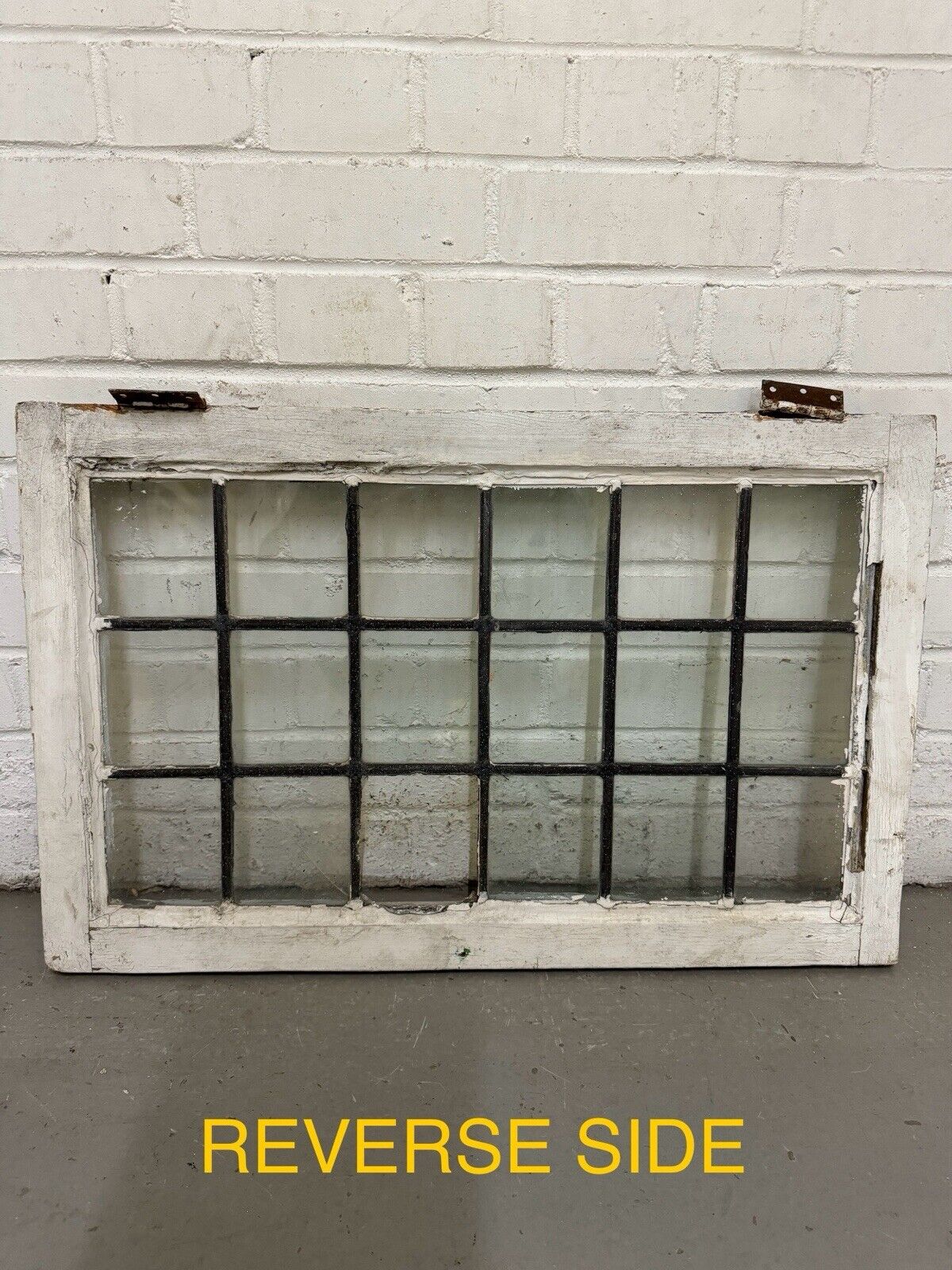 Pair Of Reclaimed Old Leaded Light Panel Wooden Windows 452 x 703mm 450 x 700mm