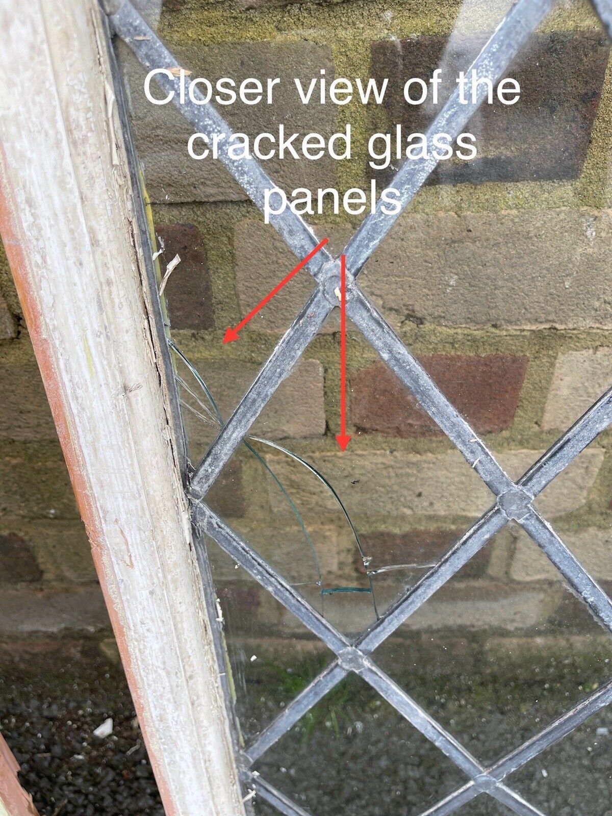 Job Lot Of 6 Reclaimed Leaded Light Diamond Panel Wooden Windows