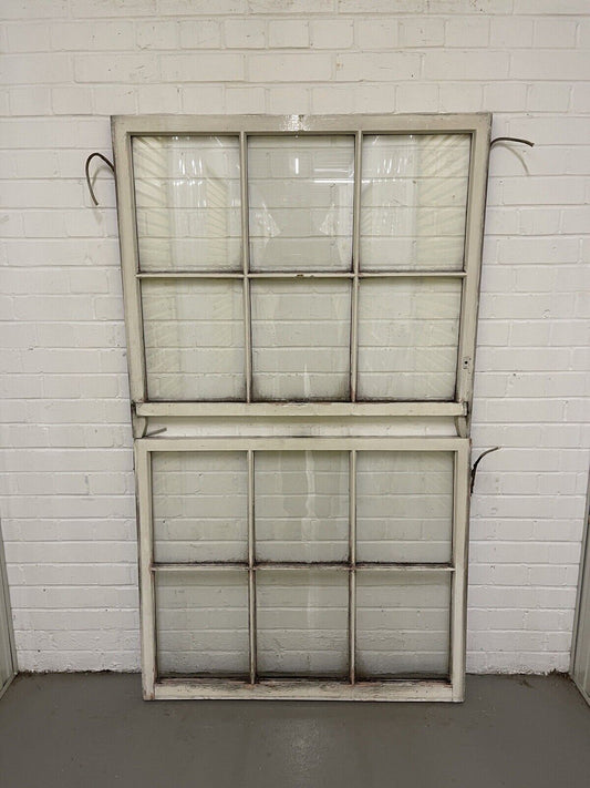 Pair Of Reclaimed Georgian 6 Panel Wooden Panel Sash Window 987x870 985x815mm