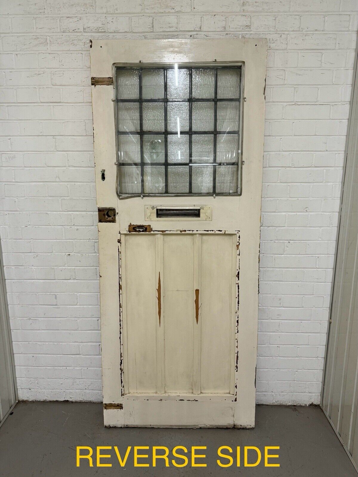 Reclaimed Old Edwardian Victorian Wooden Panel Front Door 1960 x 810mm