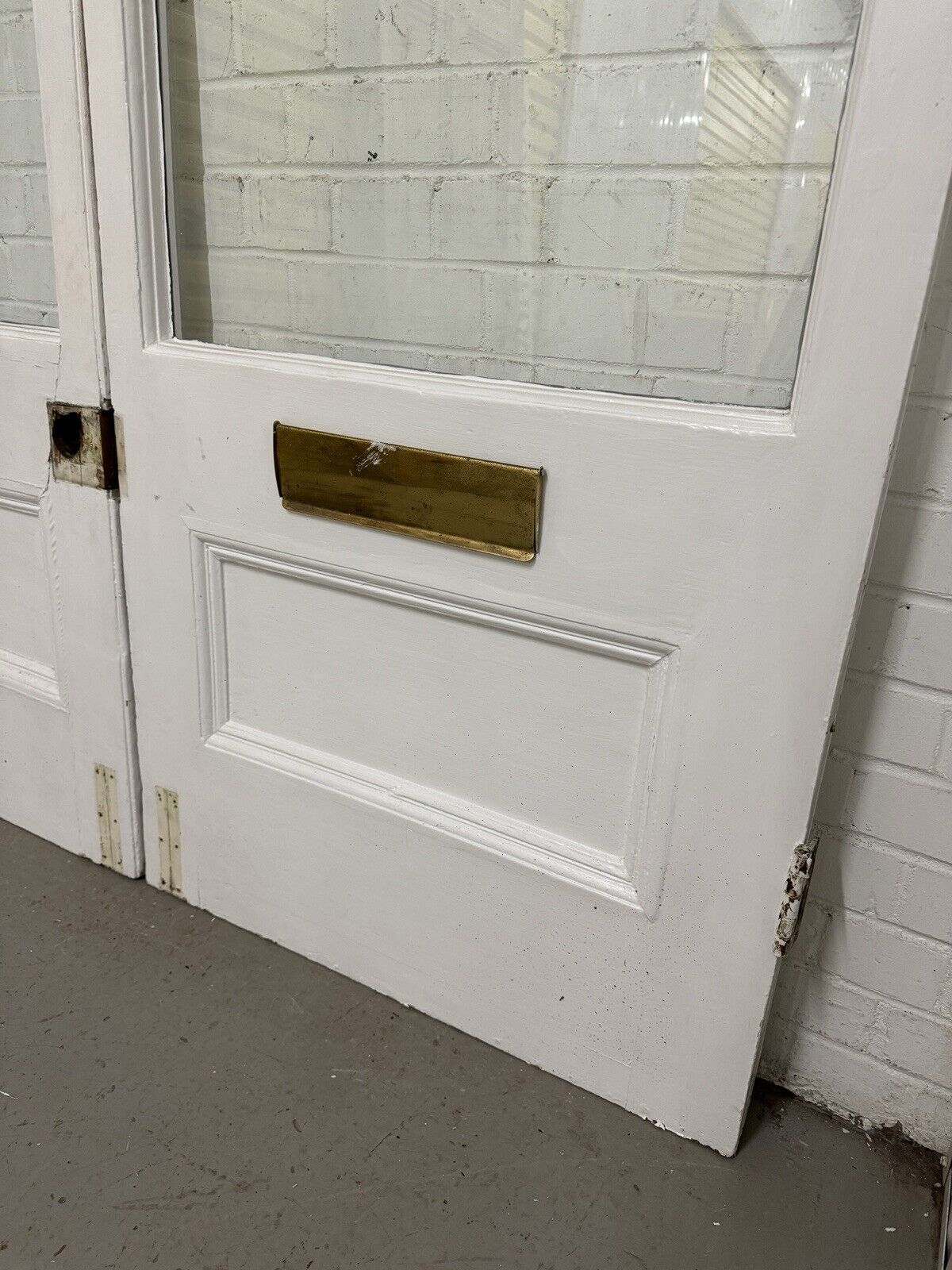 Reclaimed French Single Panel Glass Wooden Double Doors 2023 x 1557mm