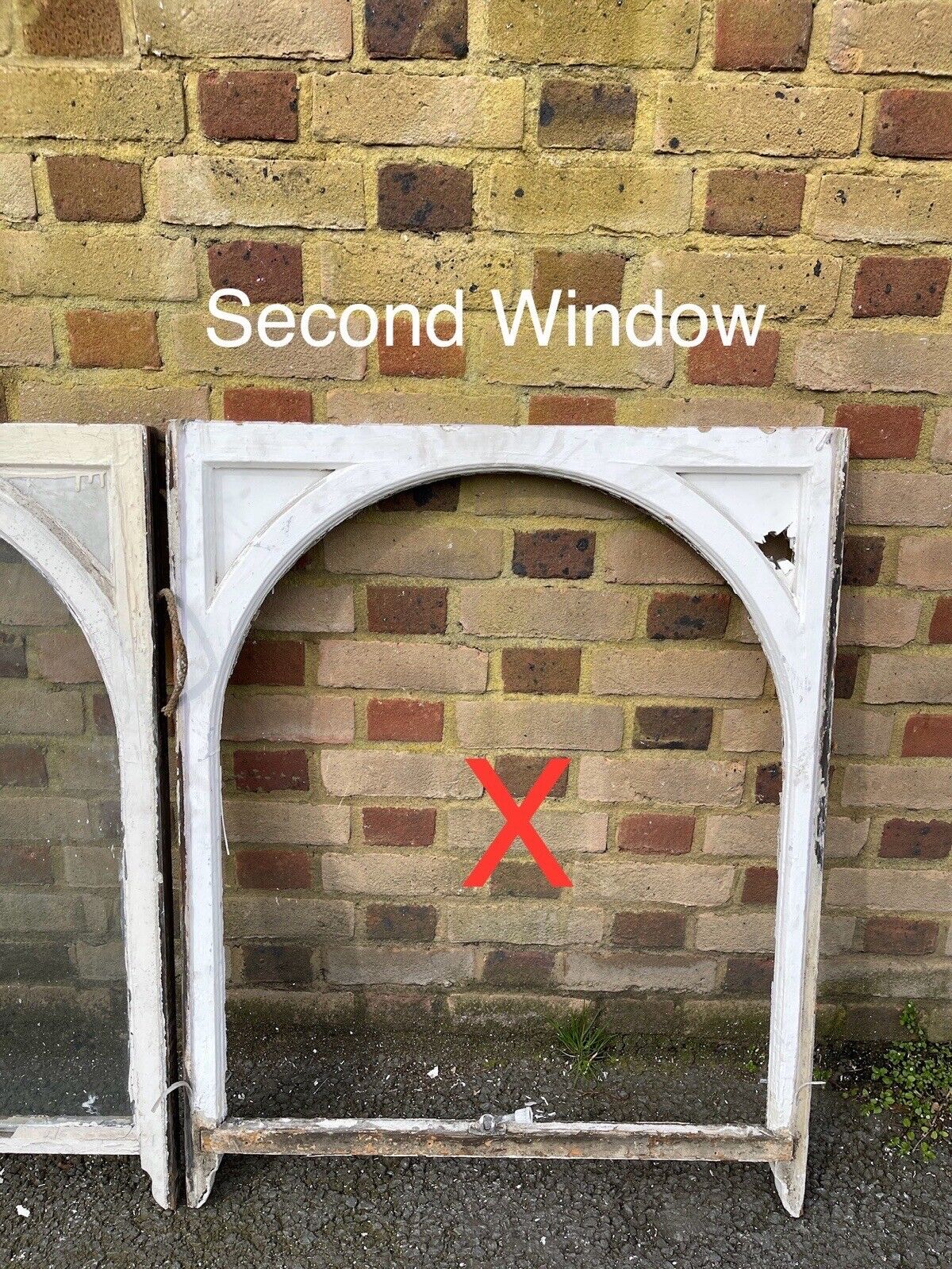 Job Lot of 3 Reclaimed Old Edwardian Arch Wooden Sash Windows 760 x 957mm