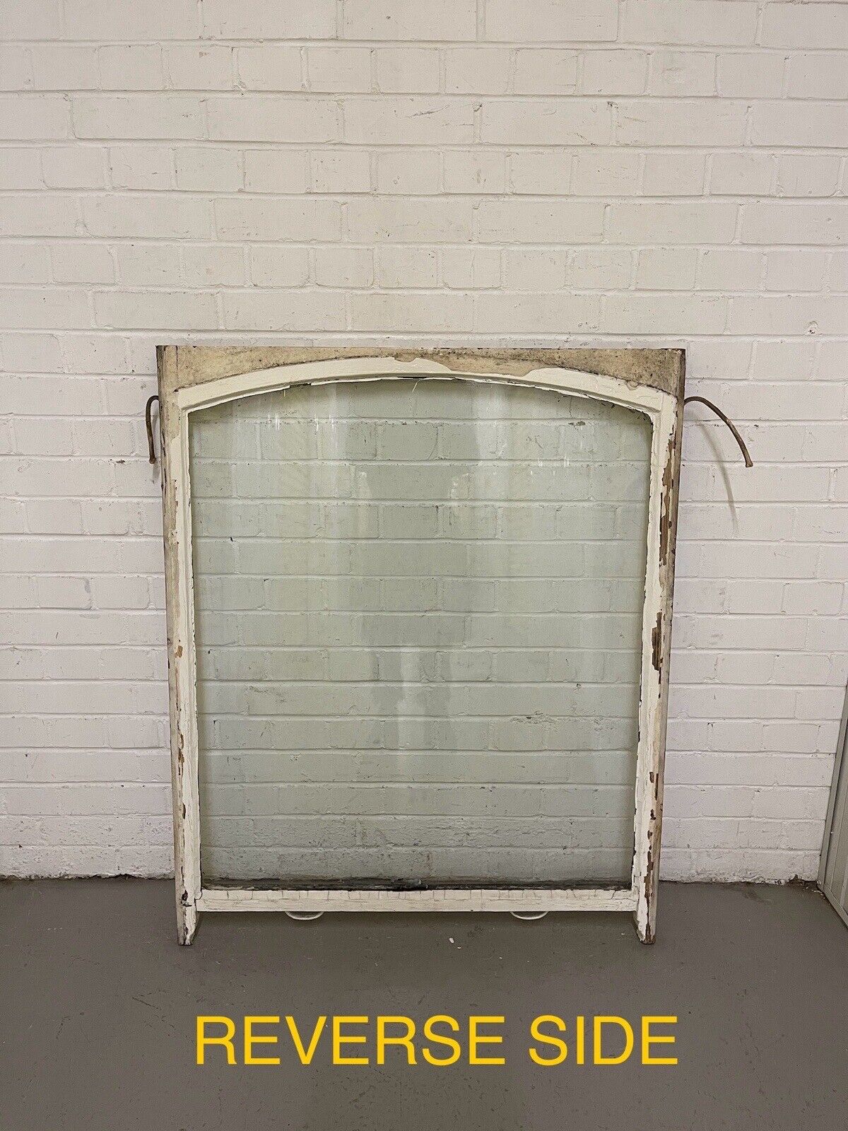 Pair Reclaimed Old Victorian Edwardian Arch Panel Wooden Sash Window 1140 x 935
