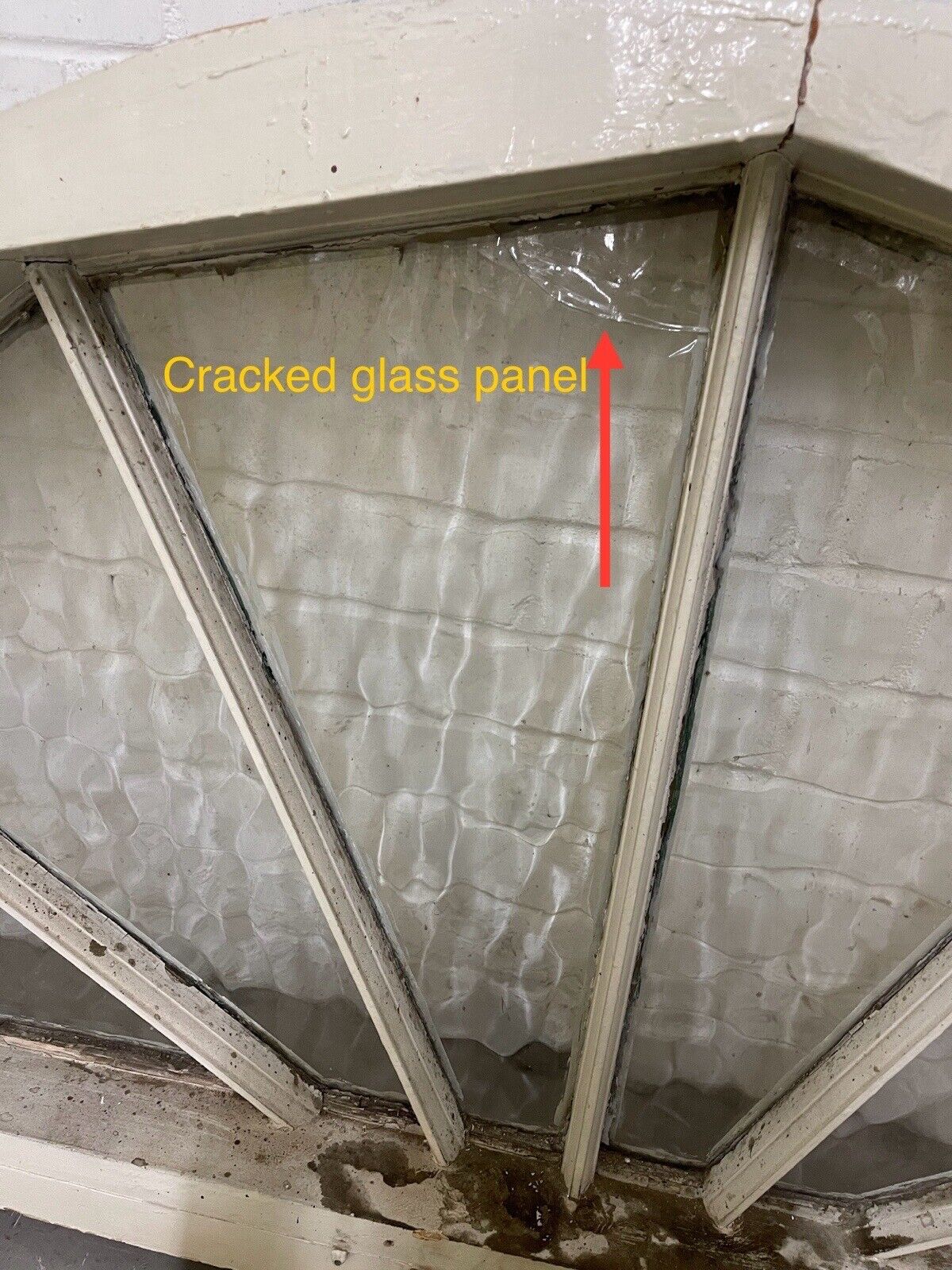 Reclaimed Old Georgian Edwardian Fanlight glass Panel Wooden Window 730 x 1655mm