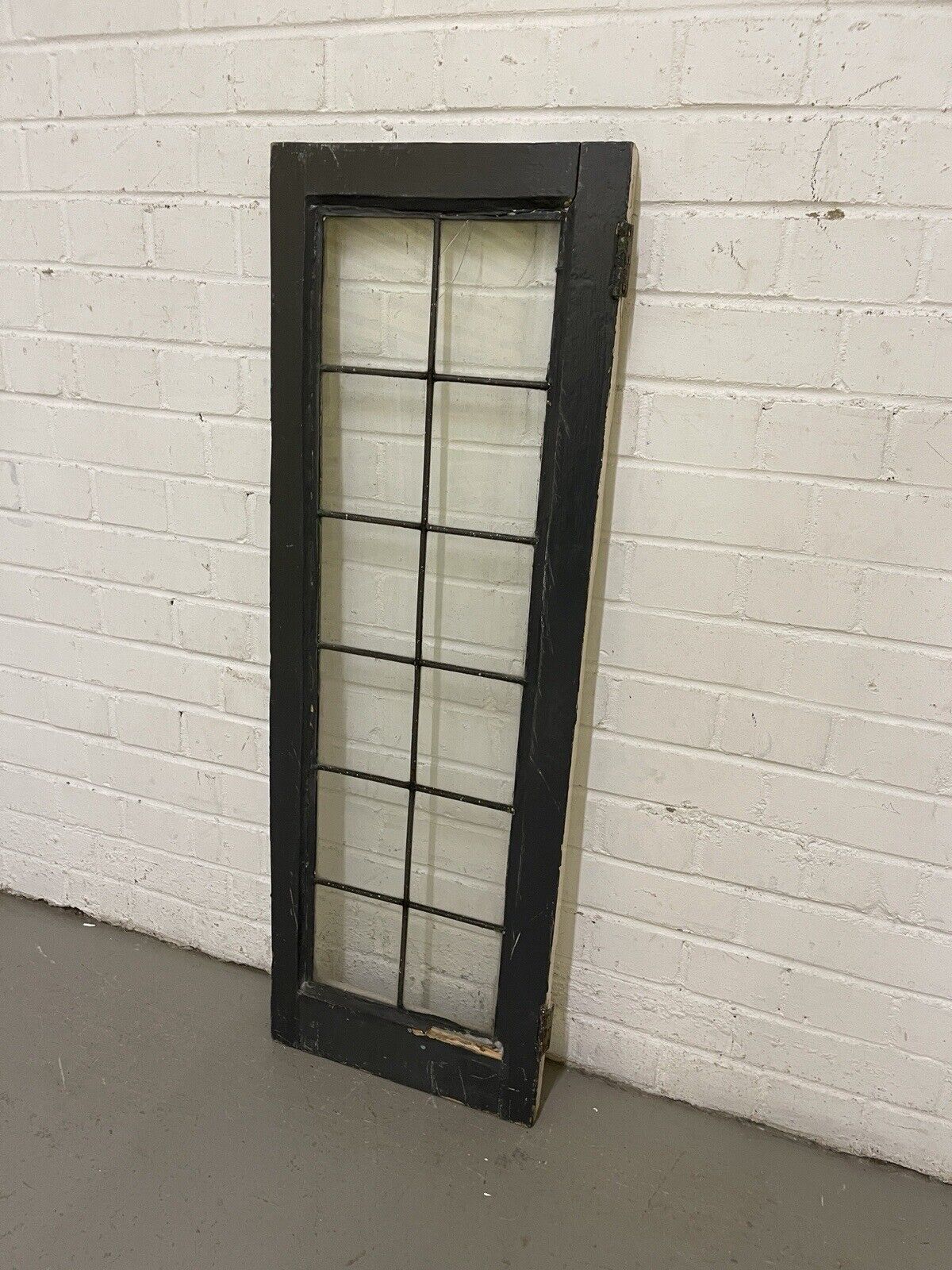 Reclaimed Old Leaded Light Panel Wooden Window 360 x 1050mm