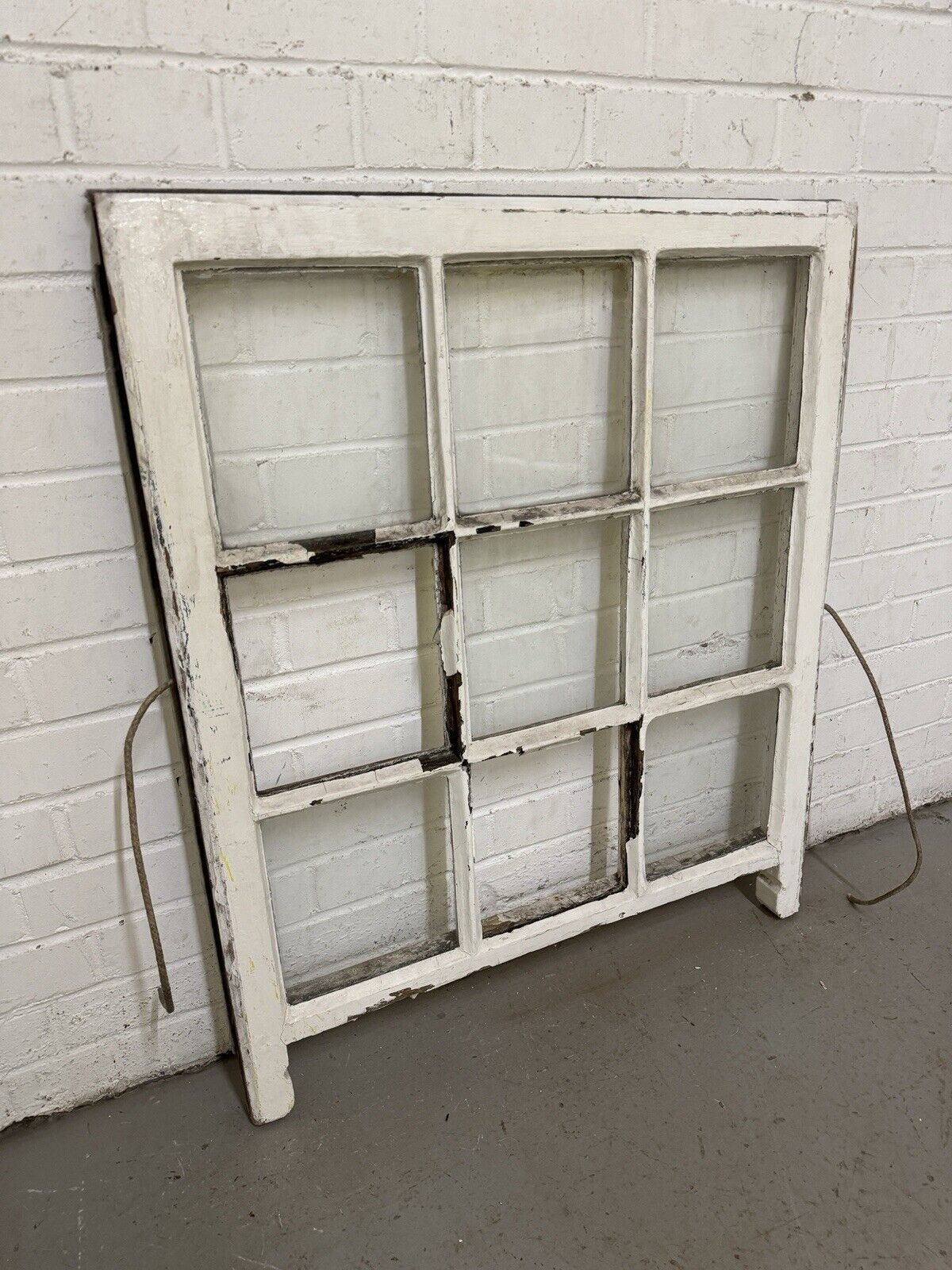 Reclaimed Old Georgian 9 Panel Wooden Window 900 x 755mm