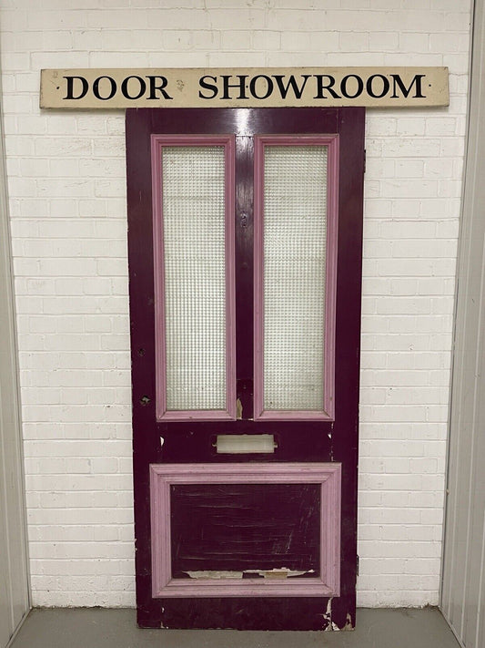 Reclaimed Old Edwardian Victorian Wooden Panel Front Door 2085 or 2095 x 910mm