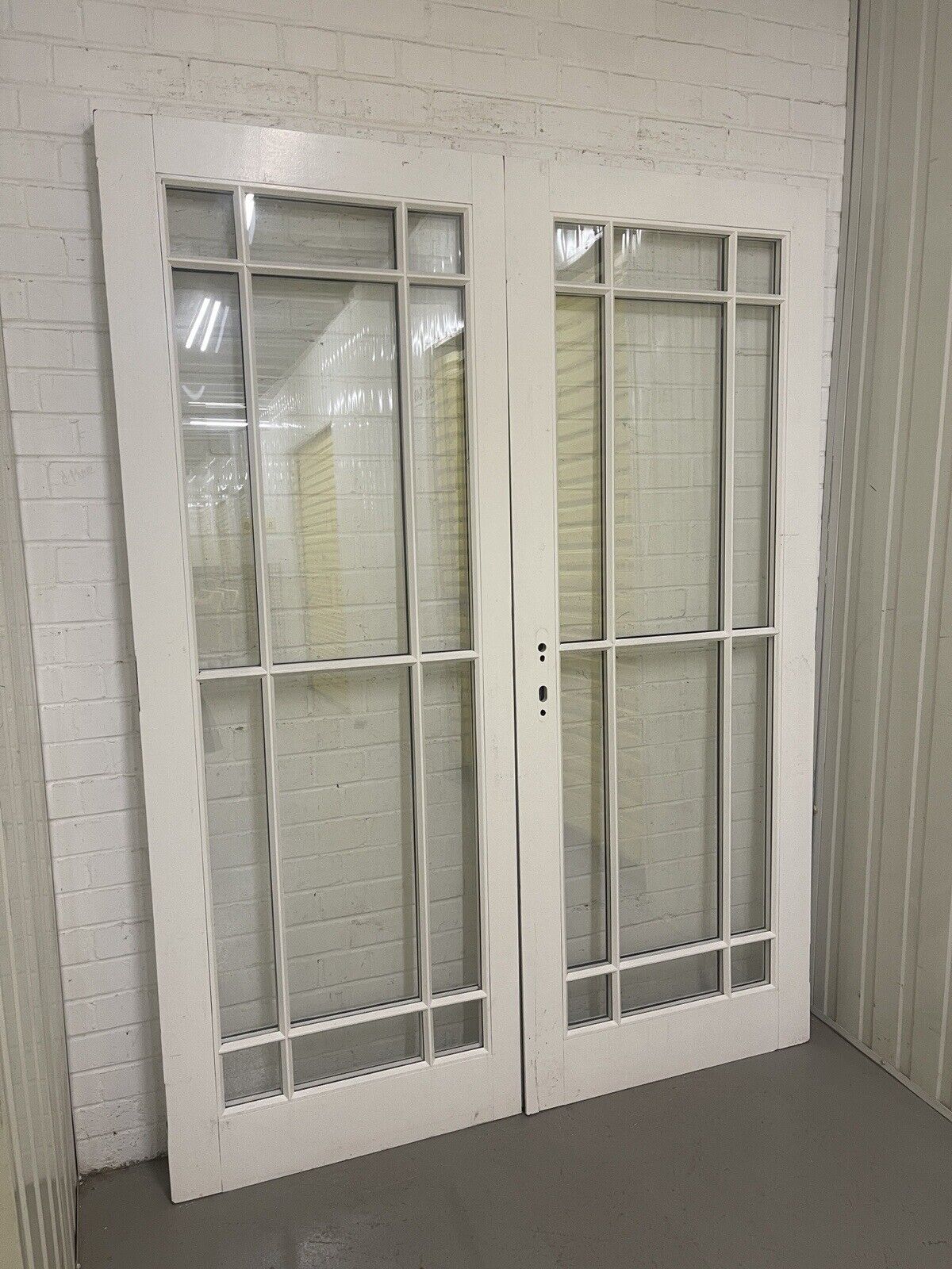 Reclaimed Style French Double Glazed Glass Wooden Double Doors 2034mm x 1530mm