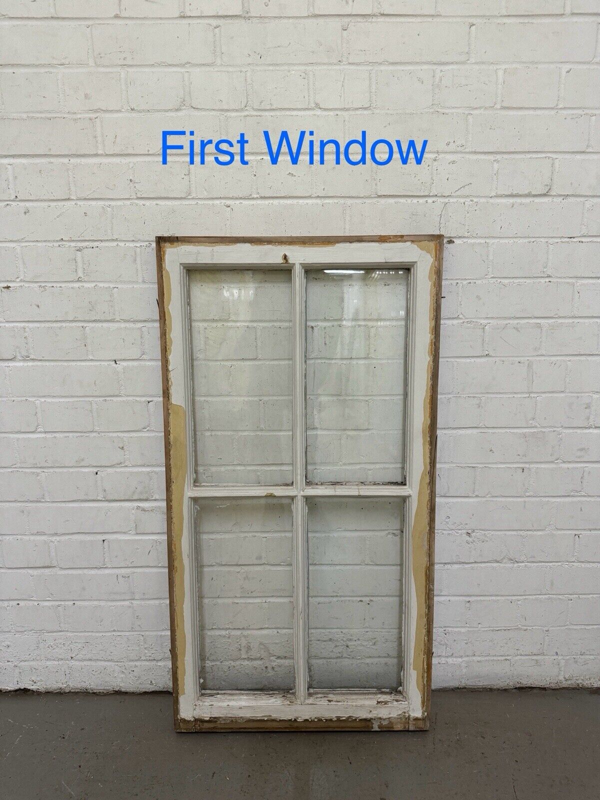 Pair Of Reclaimed Georgian 4 Panel Wooden Panel Windows