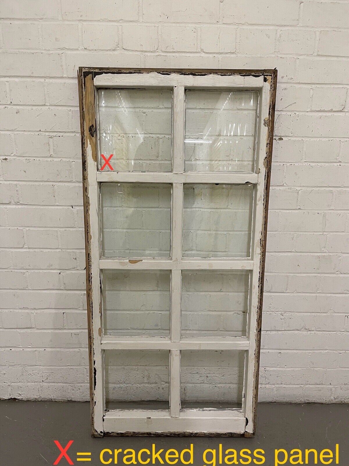 Reclaimed Old Modern Georgian Style 8 Panel Wooden Window 568 x 1175mm