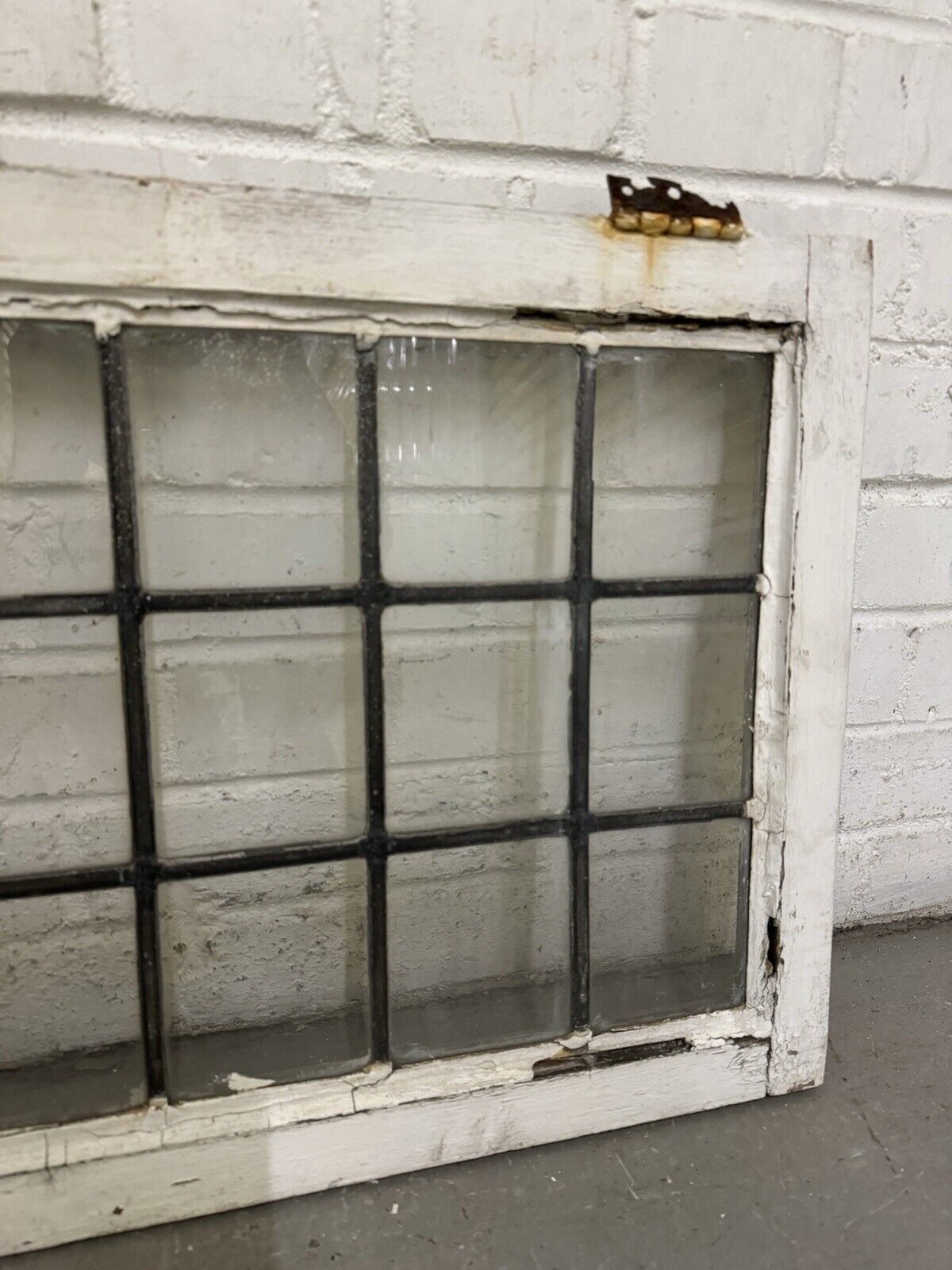 Pair Of Reclaimed Old Leaded Light Panel Wooden Windows 445 x 700mm 450 x 700mm