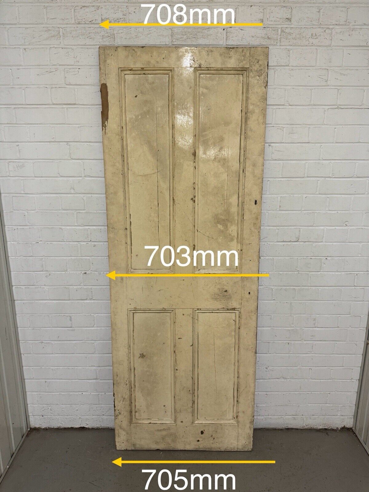 Reclaimed Victorian Pine Internal 4 panel Door 1915 x 708 Or 703 Or 705mm