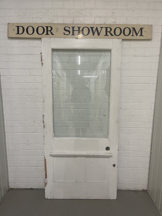 Reclaimed Old Single panel Glass Wooden Door Side Back Garden Door 1858 x 832mm