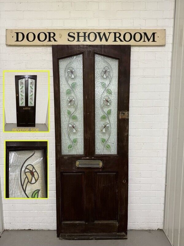 Reclaimed Style Stained Glass Wooden Panel Front Door 1980 or 1975mm x 760mm