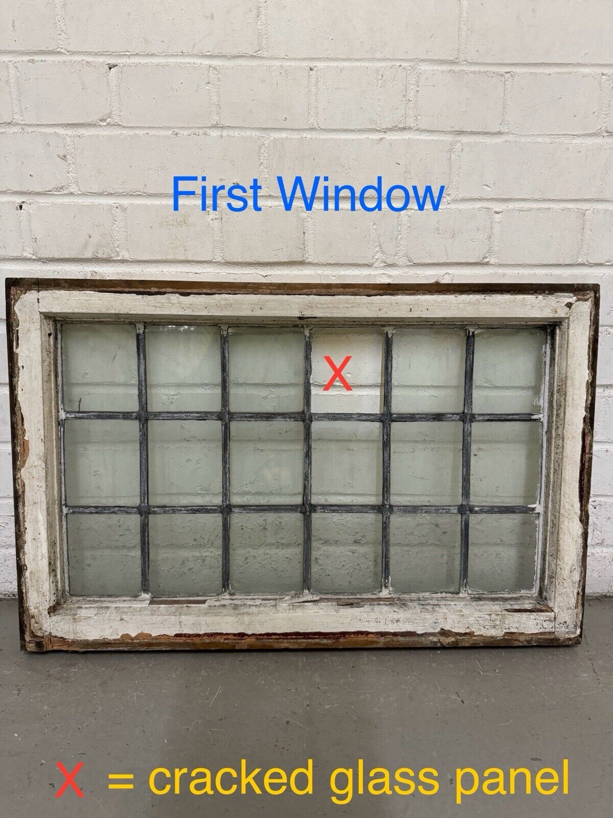 Pair Of Reclaimed Old Leaded Light Panel Wooden Windows 452 x 703mm 450 x 700mm