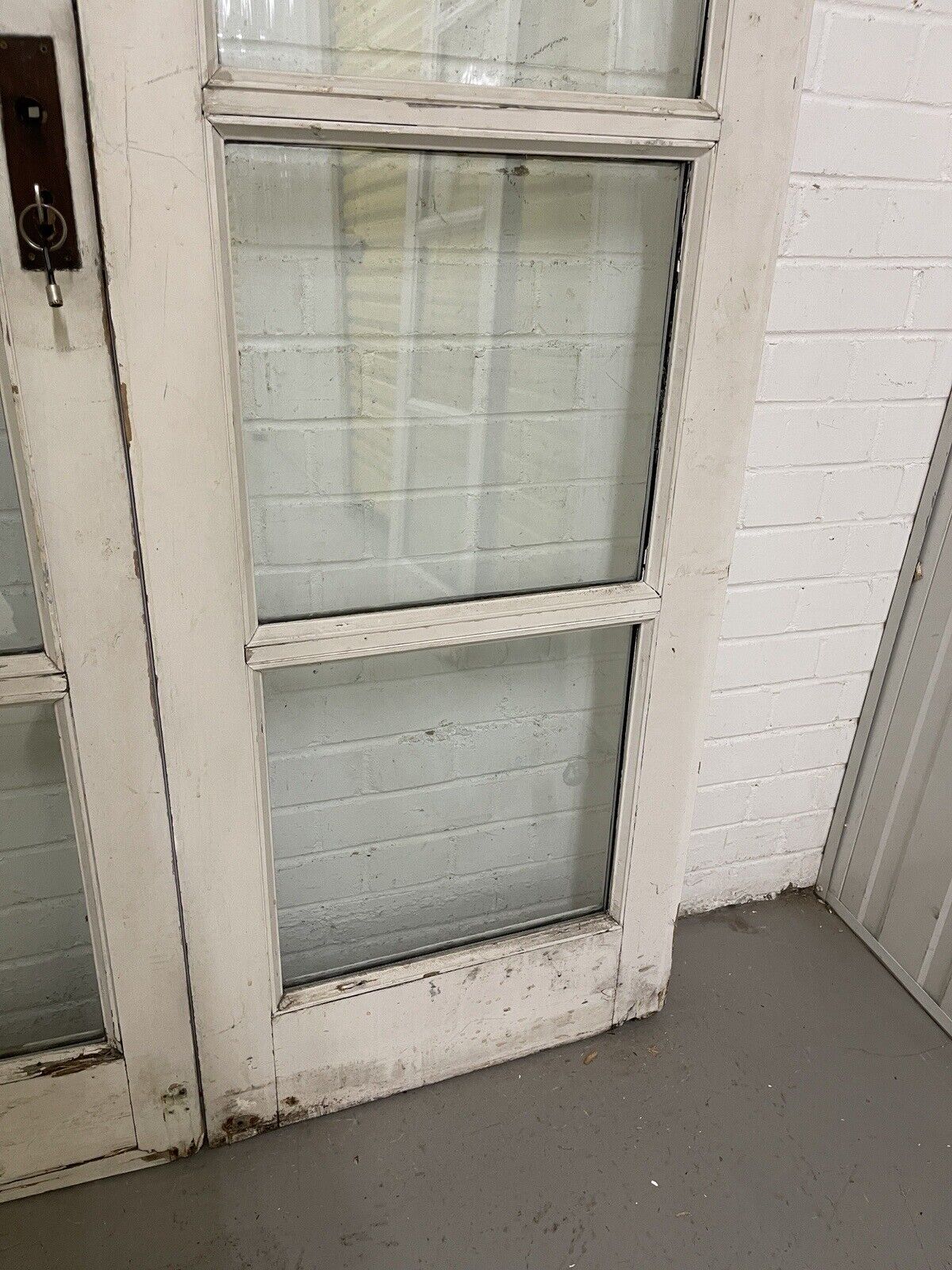 Reclaimed Old French Double Glazed Wooden Double Doors With Spare SIDE PANELS