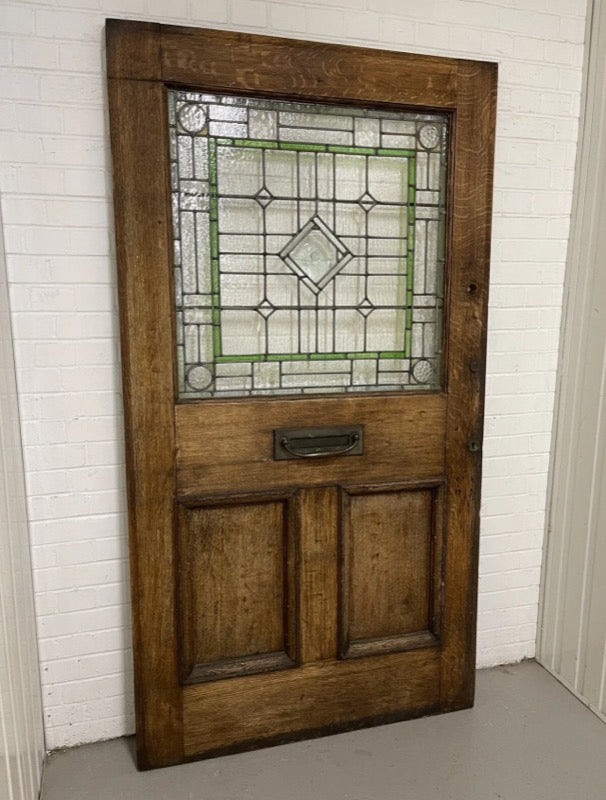 Reclaimed Arts And Crafts Old Oak Wooden Front Door 2120 Or 2125 x 1140mm