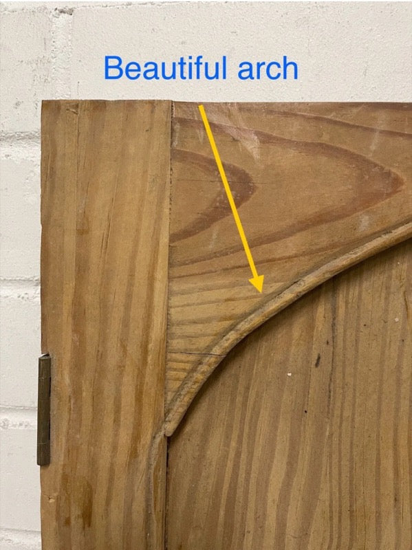 Three Reclaimed Pine Victorian Alcove Cupboard Doors 853 x 550mm 512 x 598mm