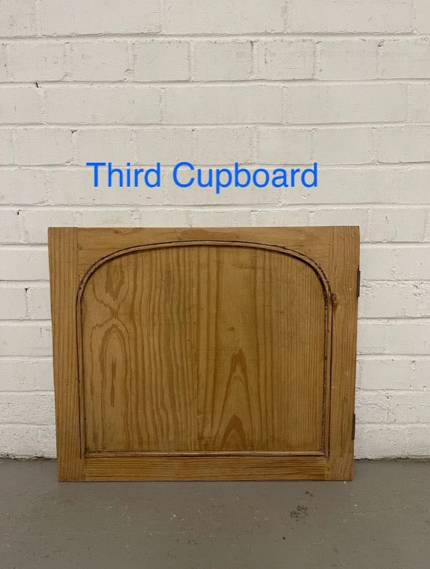 Three Reclaimed Pine Victorian Alcove Cupboard Doors 853 x 550mm 512 x 598mm