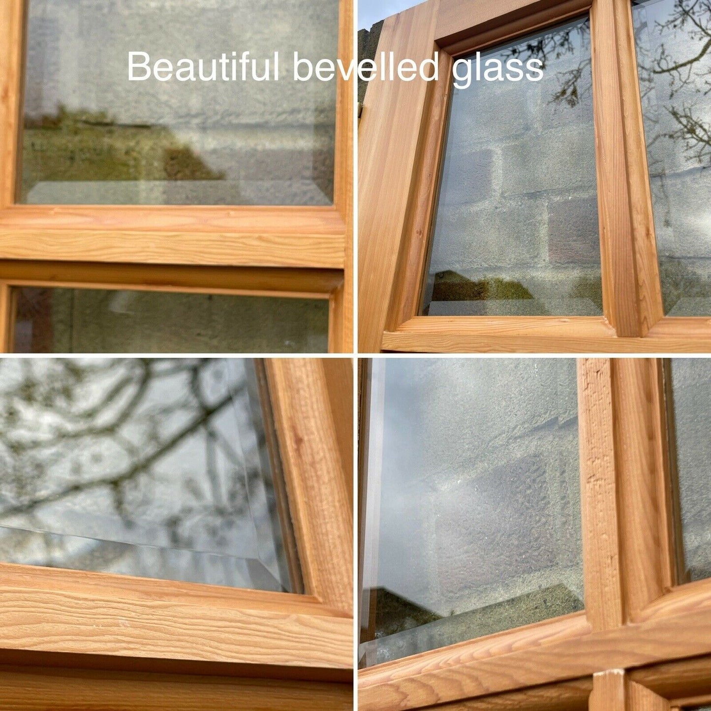 Internal French Bevelled Single Panel Glass Inter Locking Wooden Double Doors