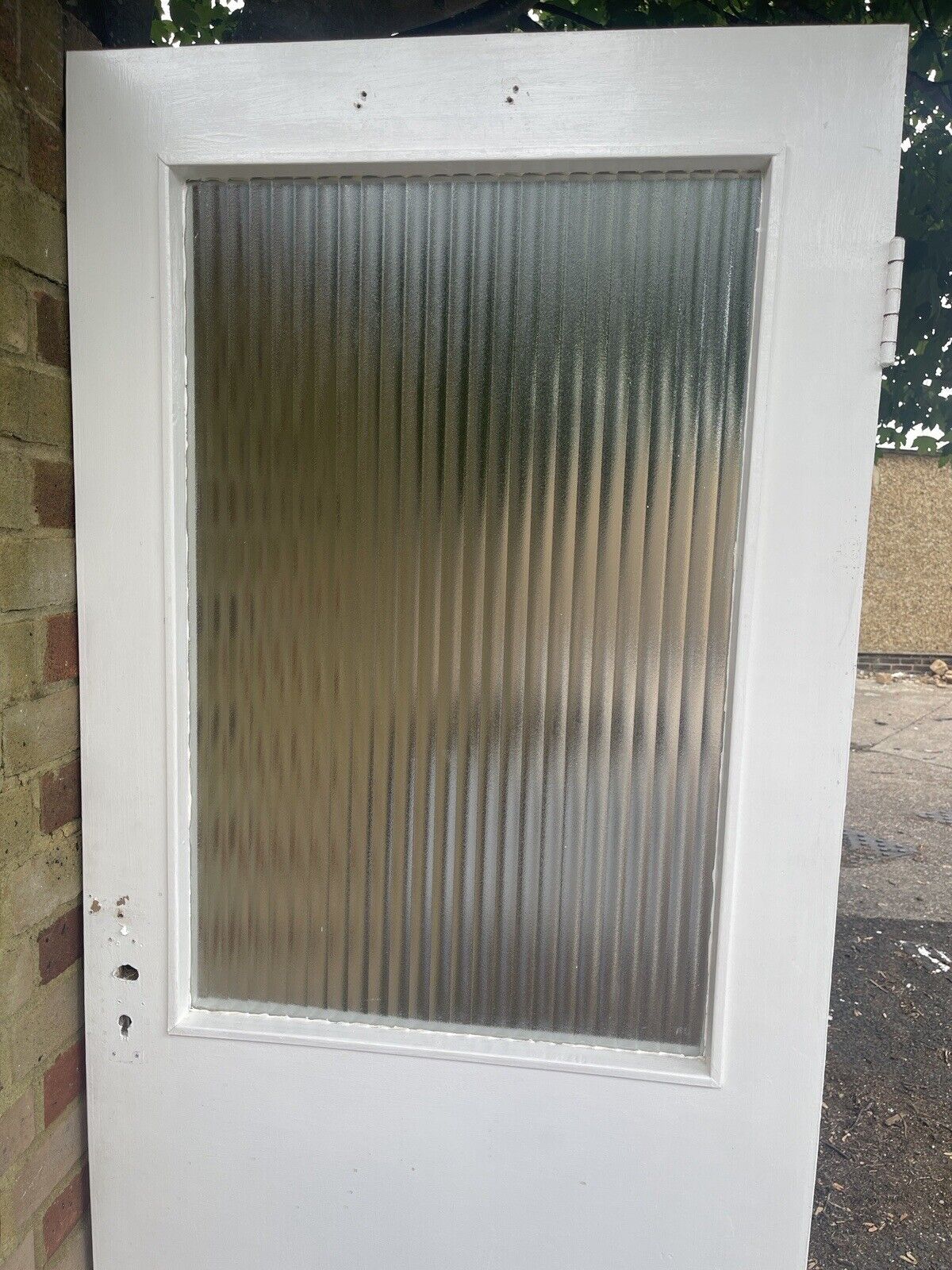 Reclaimed Reeded Glass Internal Or External Door 1965 x 763mm