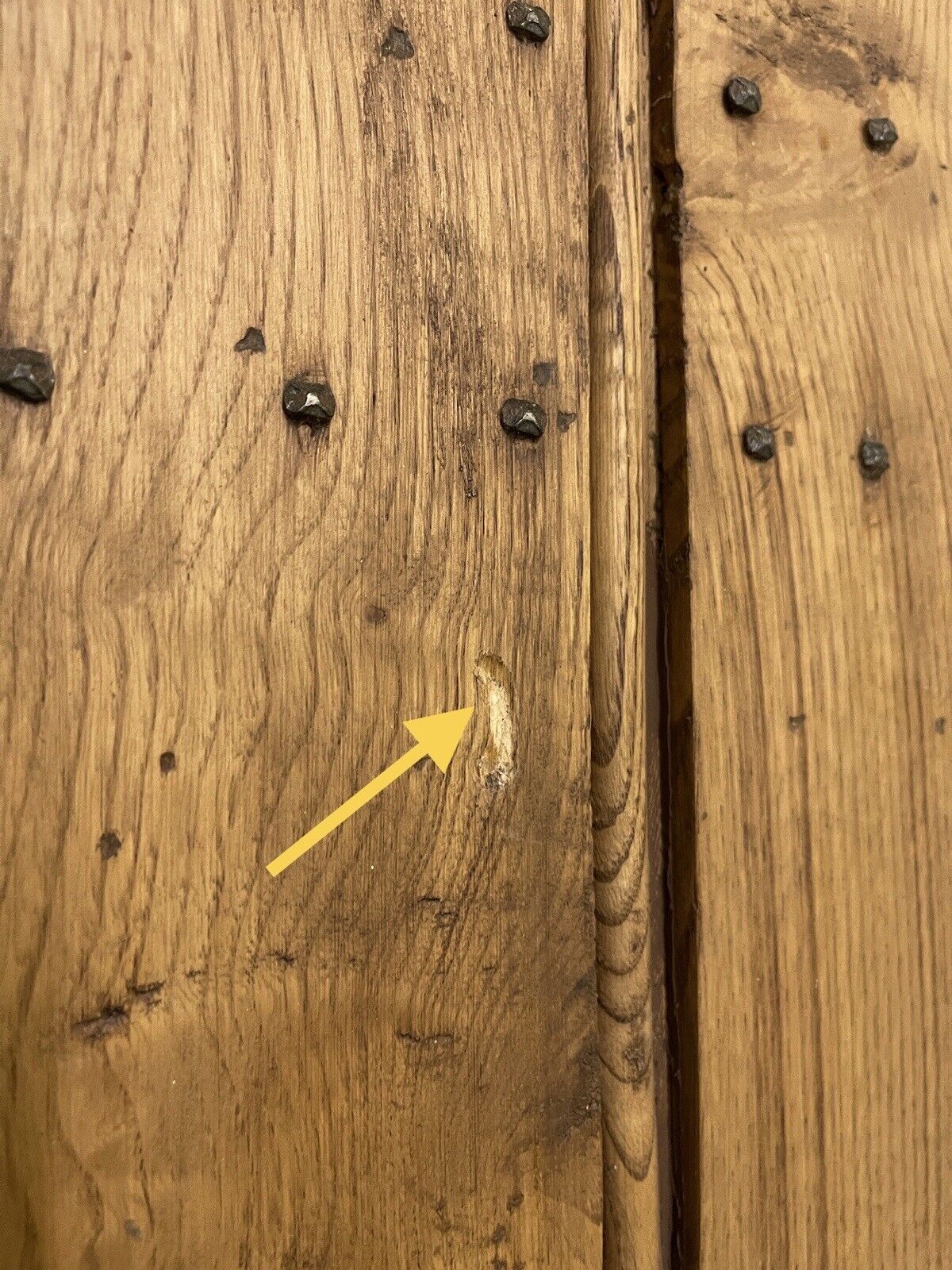 Reclaimed Oak Old Handmade Studded Ledge and Brace door 1830 x 752mm