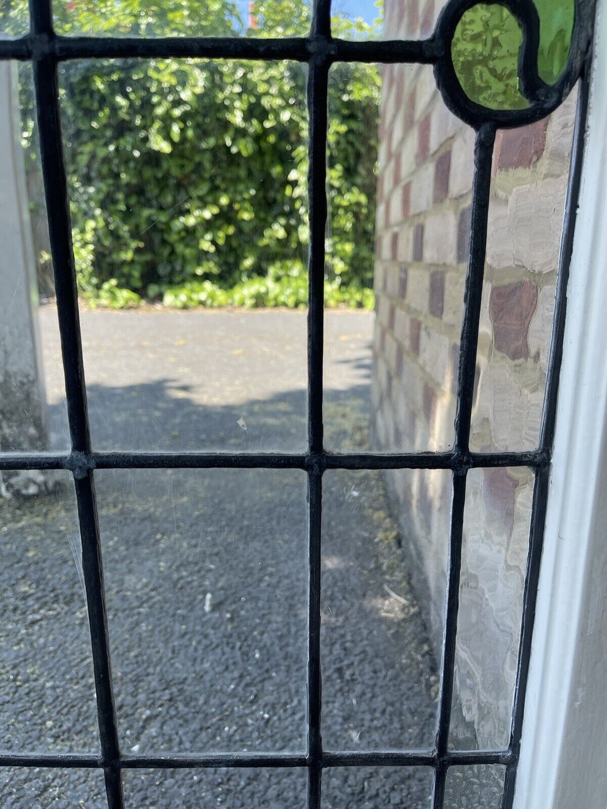 Reclaimed Leaded Light Stained Glass Art Nouveau Window Panel 835 x 530mm