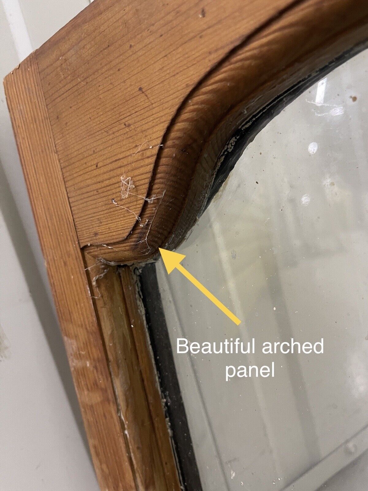 Pair Of Fanlight Arch Double Glazed Wooden Windows 1010 x 373mm 1010 x 373mm