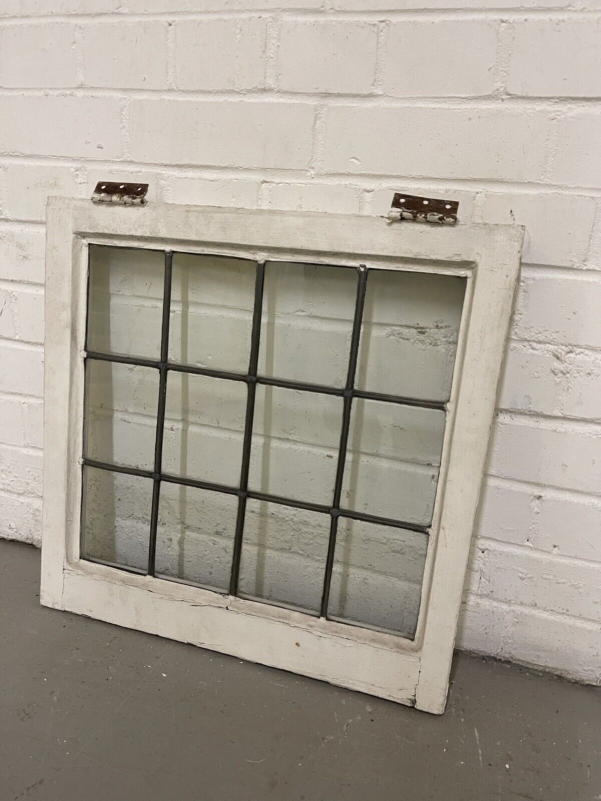Reclaimed Leaded Light Panel Wooden Windows 505 x 515mm