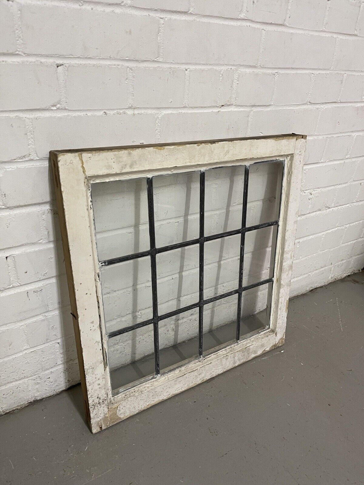 Reclaimed Leaded Light Panel Wooden Windows 565 x 573mm
