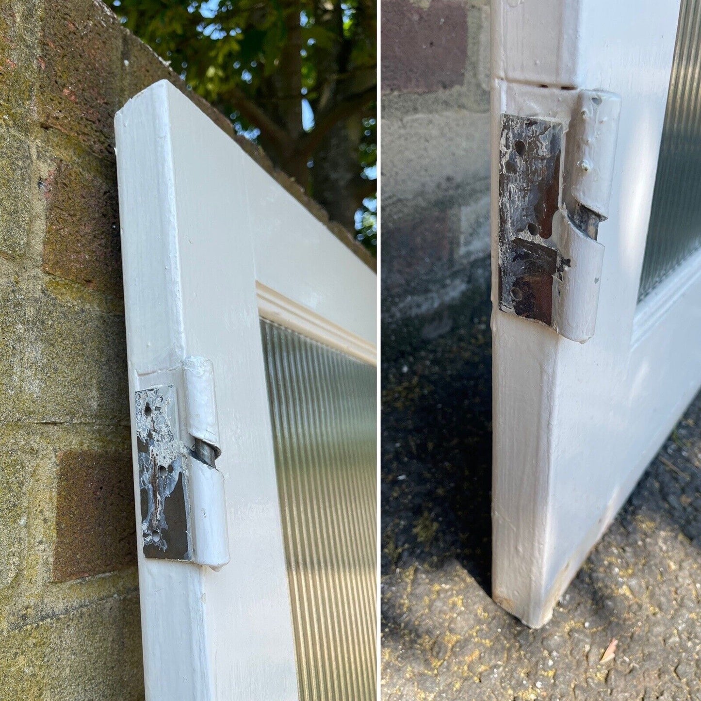 Reclaimed Reeded Glass Internal Or External French Doors 1950 x 1505mm