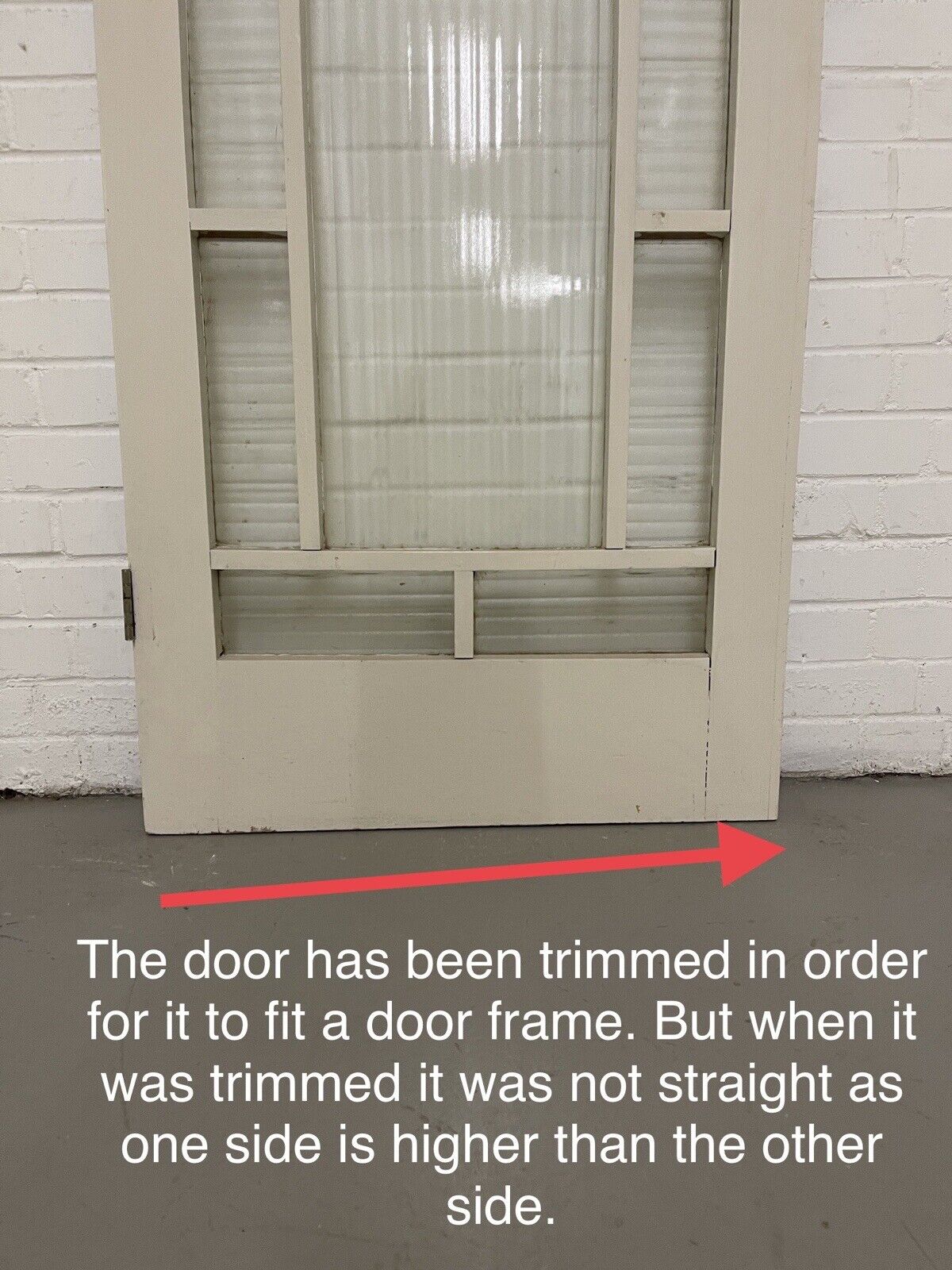 Art Deco Reeded Glass Internal Or External Door 1963 or 1950mm x 760mm