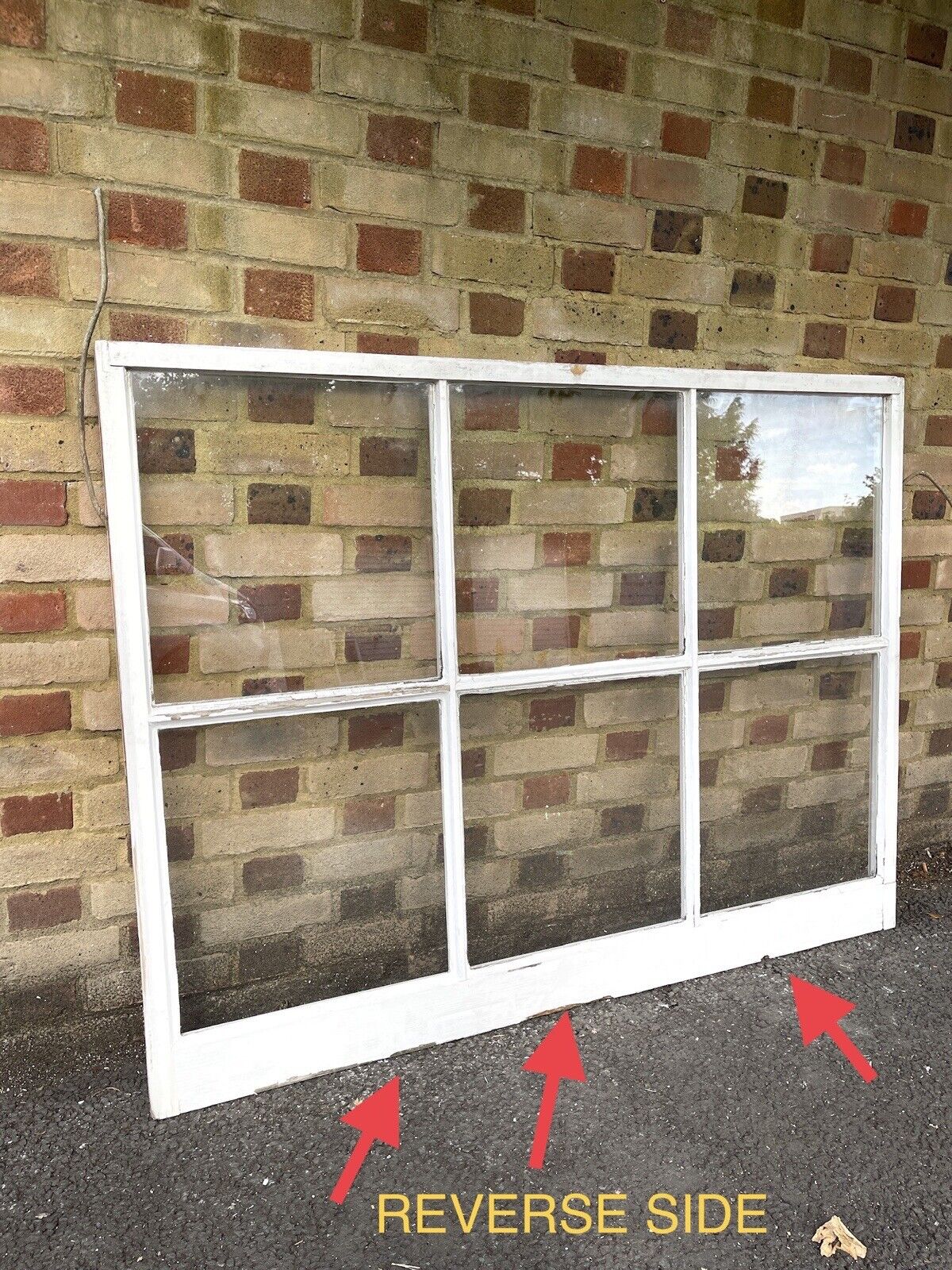 Reclaimed Old Georgian 6 Panel Wooden Window 1112mm or 1097mm x 1471mm