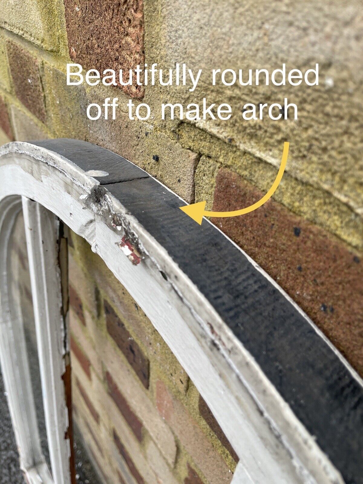 Reclaimed Old Victorian Edwardian Arch Panel Wooden Sash Window 955 x 1055mm