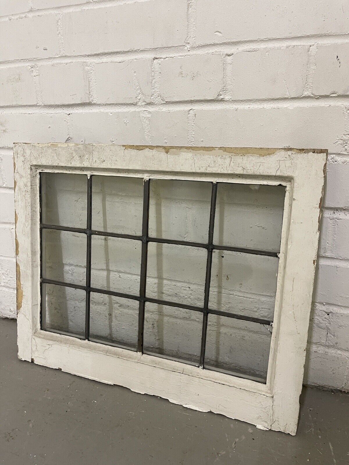 Reclaimed Leaded Light Panel Wooden Windows 410 x 520mm