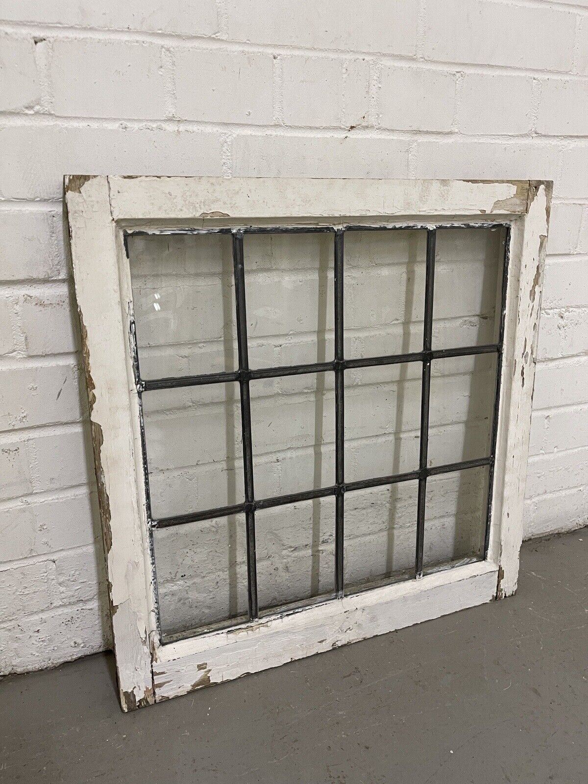 Reclaimed Leaded Light Panel Wooden Windows 565 x 570mm