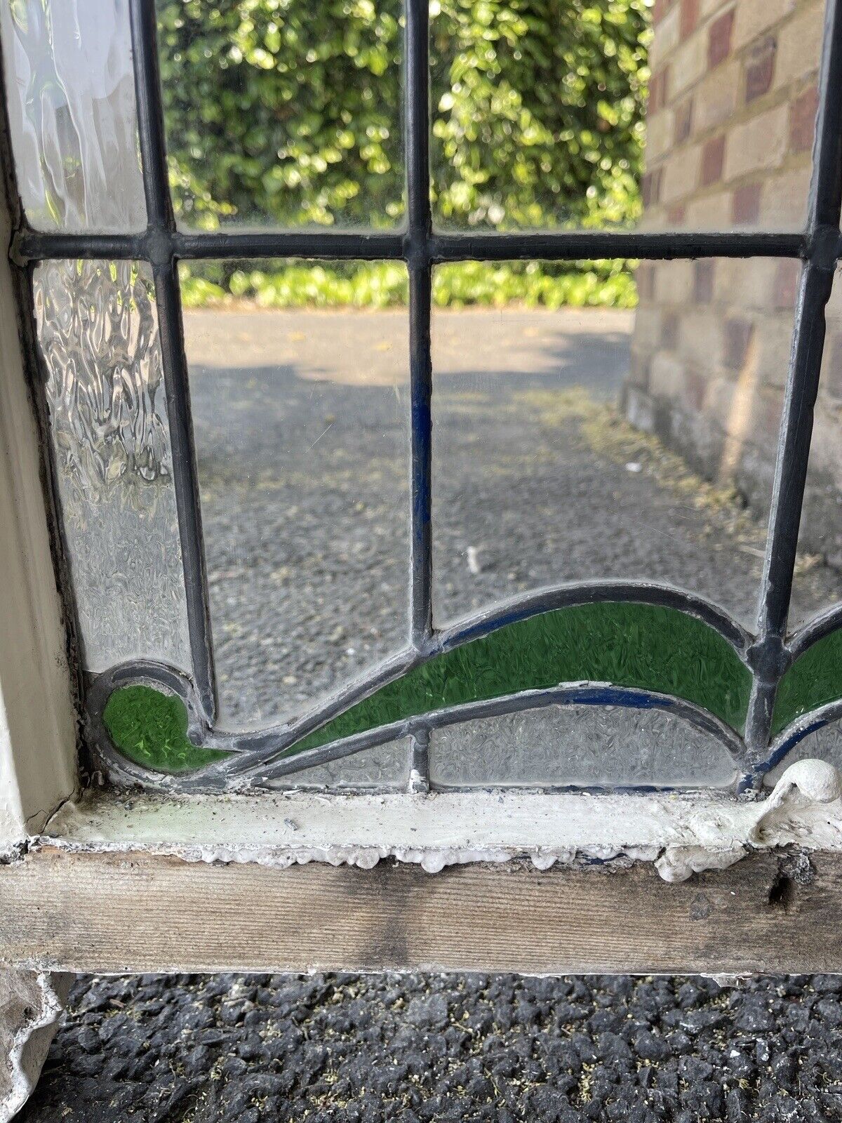 Reclaimed Leaded Light Stained Glass Art Nouveau Window Panel 835 x 530mm