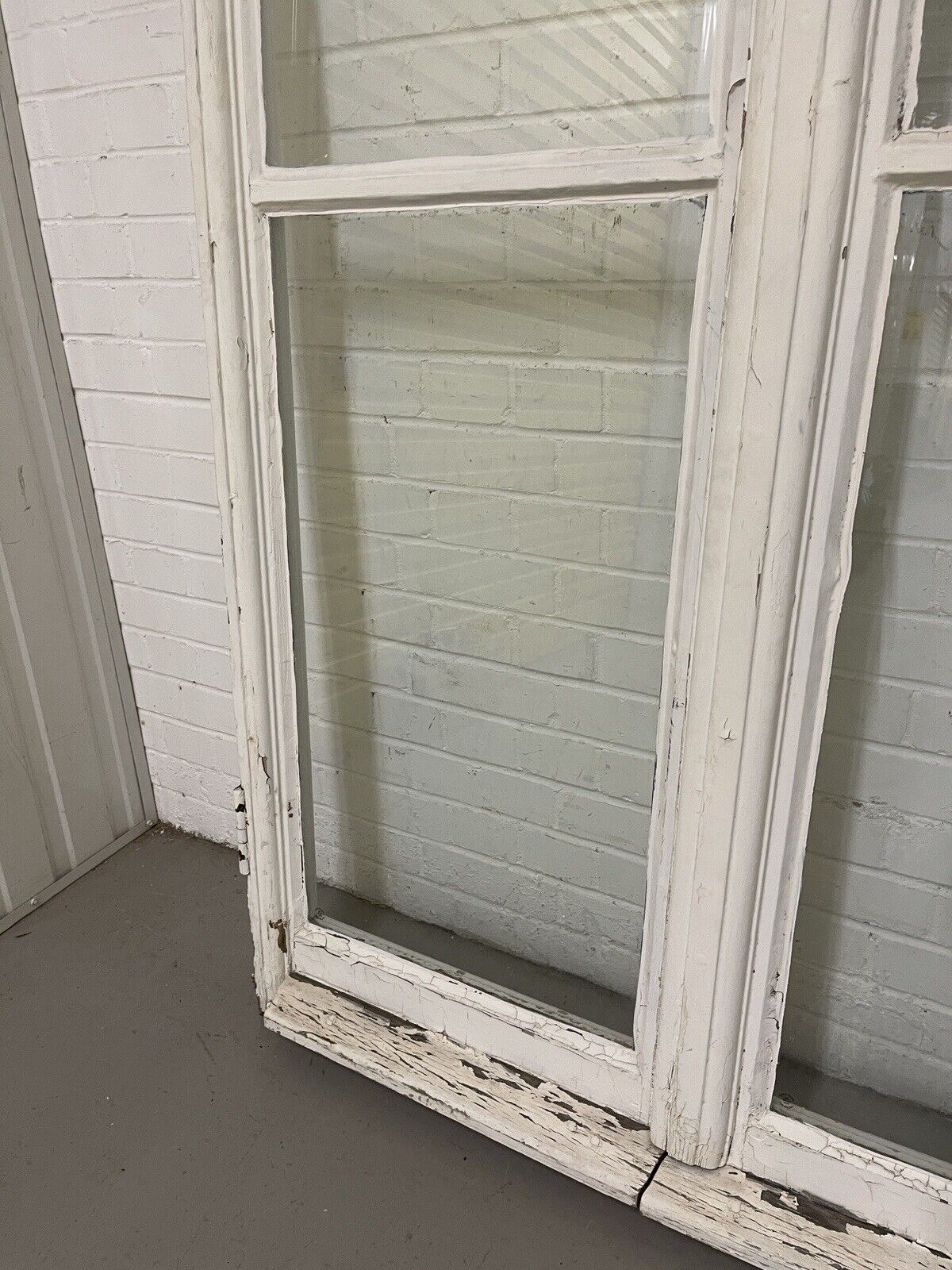 Reclaimed French Single Panel Glass Wooden Windows Double Doors 1965 x 1184mm