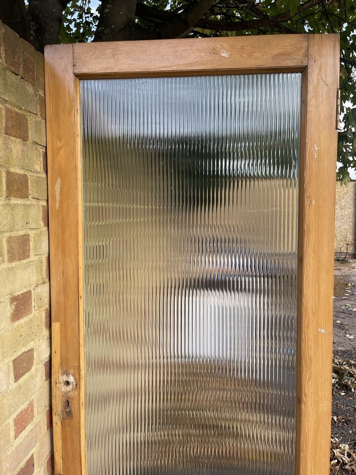 Reclaimed Reeded Glass Internal Or External Door 2030 x 820mm