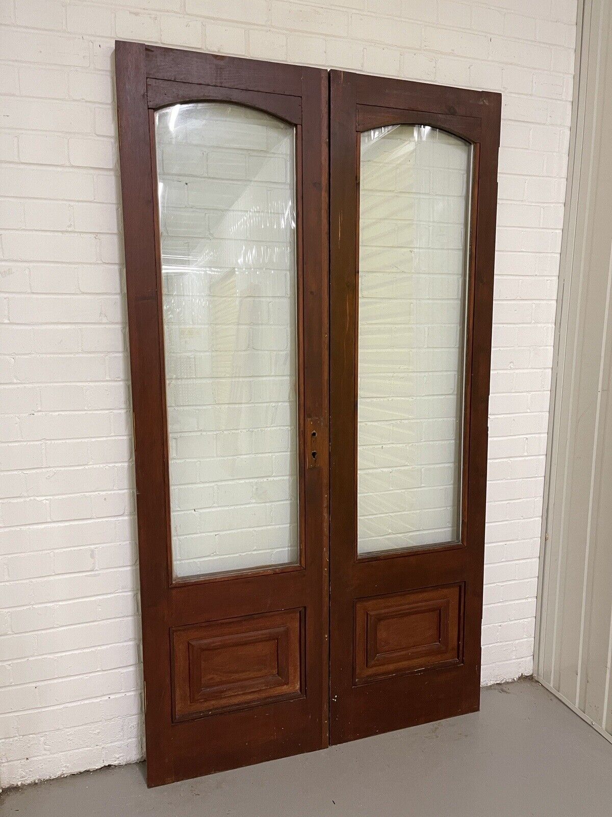 Reclaimed Old French Double Glazed Glass Wooden Double Doors 1980 x 1100mm
