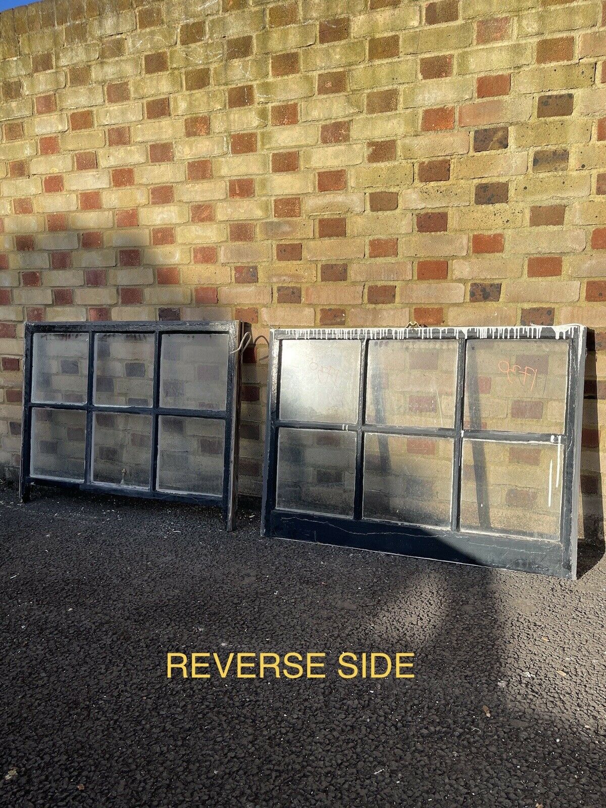 Pair Of Reclaimed Old Georgian Wooden Panel Top Bottom Sash Windows