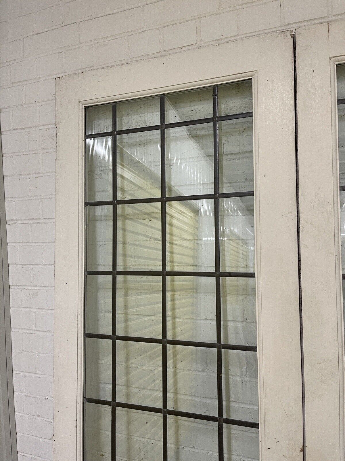 Reclaimed French Double Glazed Leaded Glass Wooden Double Doors 2125 x 1370mm